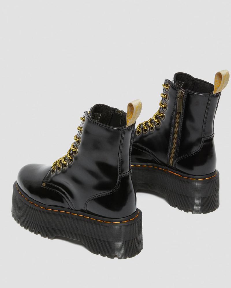 Black Women's Dr Martens Vegan Jadon Max Platform Boots | CA 263PJJ